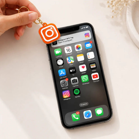 Custom 3D Printed NFC Instagram Keychain - Chatterbox Labels-Keychain