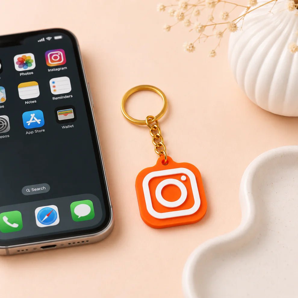Custom 3D Printed NFC Instagram Keychain - Chatterbox Labels-Keychain