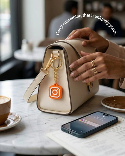Custom 3D Printed NFC Instagram Keychain - Chatterbox Labels-Keychain