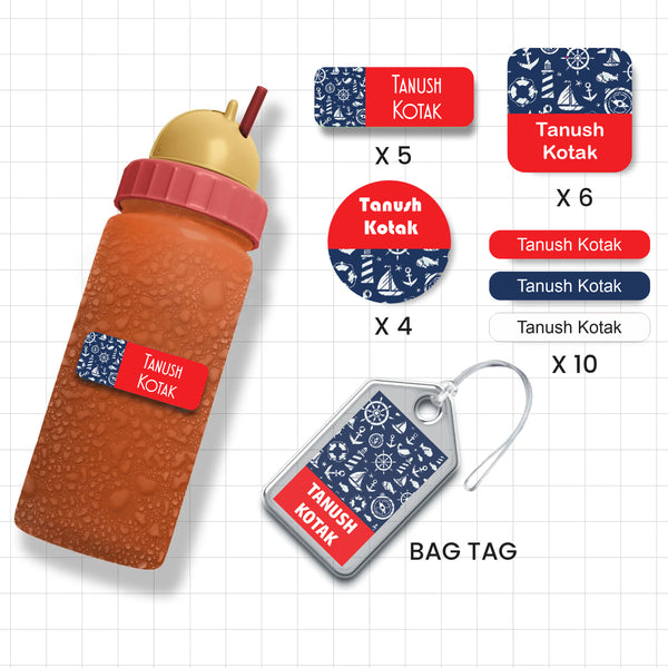 Assorted Shapes Waterproof Labels - Nautical Theme