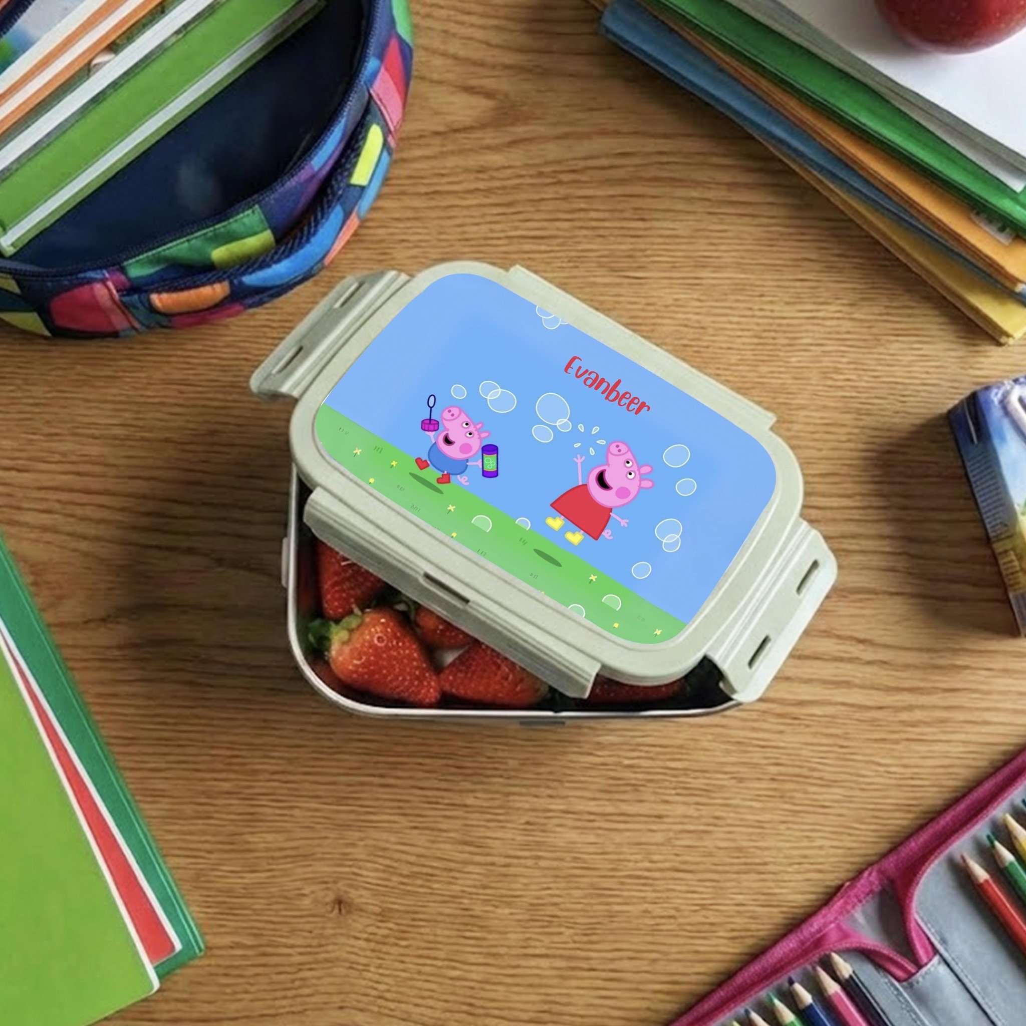 Custom Stainless Steel Snack Box and Lunch Box - Peppa Pig Design