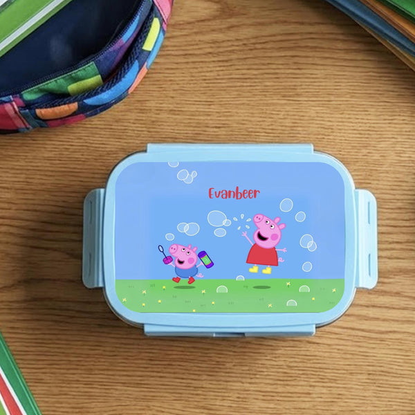 Custom Steel Snack Box & Lunch Box for Kids - Peppa Pig Design - Chatterbox Labels - Lunch Box