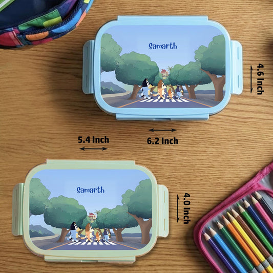 Custom Steel Snack Box & Lunch Box for Kids - Bluey Design - Chatterbox Labels - Lunch Box