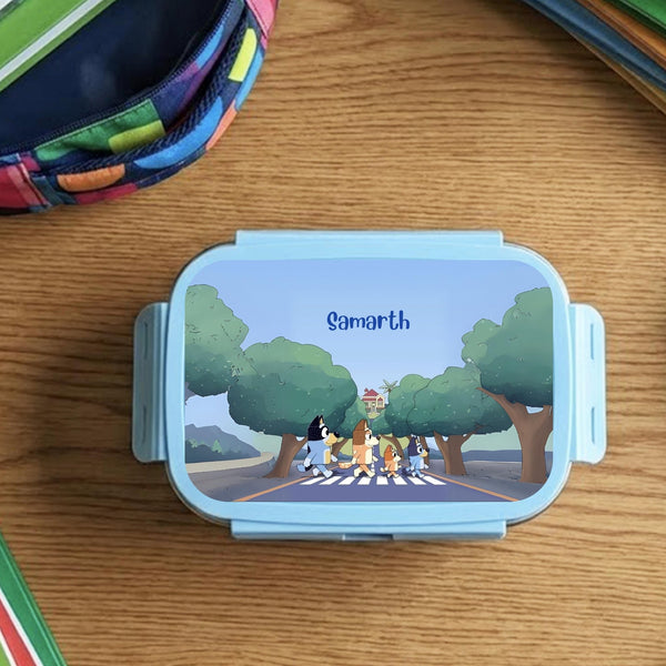 Custom Steel Snack Box & Lunch Box for Kids - Bluey Design - Chatterbox Labels - Lunch Box