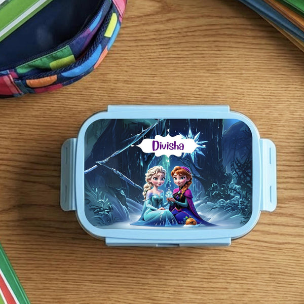 Custom Steel Snack Box & Lunch Box for Kids - Frozen Design - Chatterbox Labels - Lunch Box