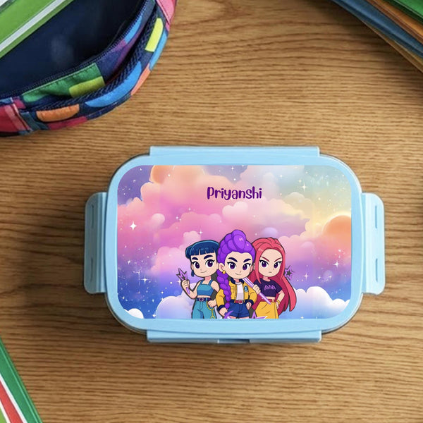 Custom Steel Snack Box & Lunch Box for Kids - K POP Design - Chatterbox Labels - Lunch Box