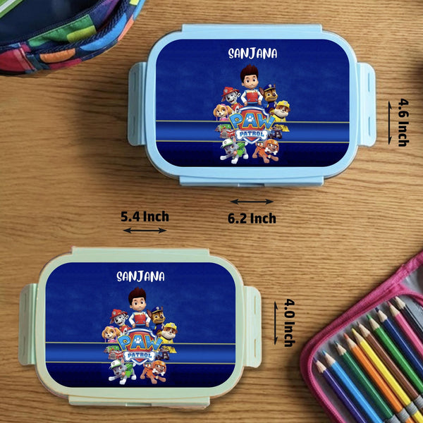 Custom Steel Snack Box & Lunch Box for Kids - Paw Patrol Design - Chatterbox Labels - Lunch Box
