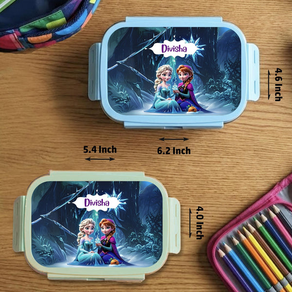 Custom Steel Snack Box & Lunch Box for Kids - Frozen Design - Chatterbox Labels - Lunch Box