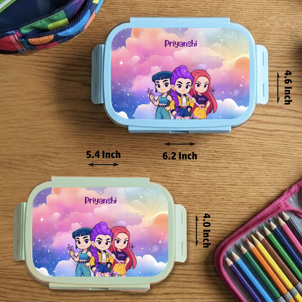 Custom Steel Snack Box & Lunch Box for Kids - K POP Design - Chatterbox Labels - Lunch Box