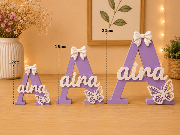 Bow Theme Personalised 3D Printed Name Stand - Chatterbox Labels-3D Printed Gifts