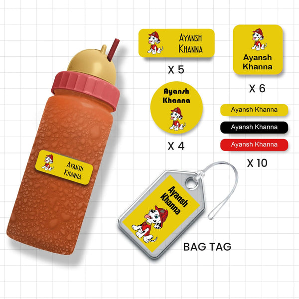 Assorted Shapes Waterproof Labels - Paw Patrol Theme - Chatterbox Labels-Personalised Waterproof Stickers - Opaque