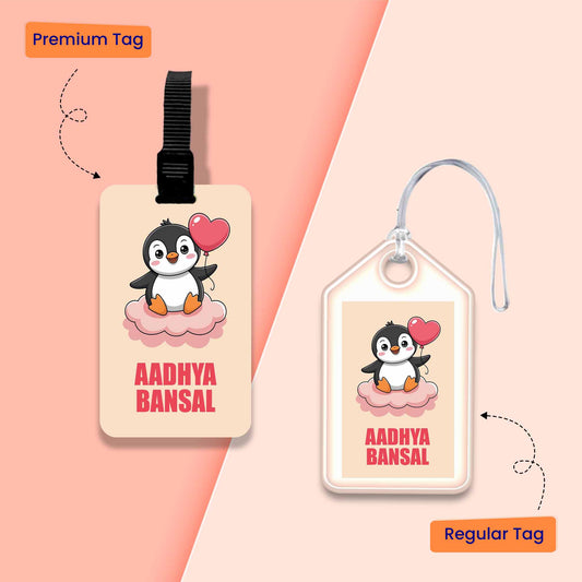 Custom Bag Tags - Penguin Design - Chatterbox Labels - Luggage Tags