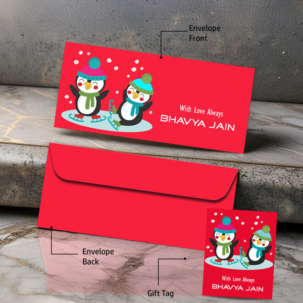 Personalised Money Envelopes - Penguin Theme - Set of 20