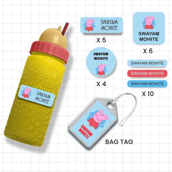Assorted Shapes Waterproof Labels - Peppa Pig Theme