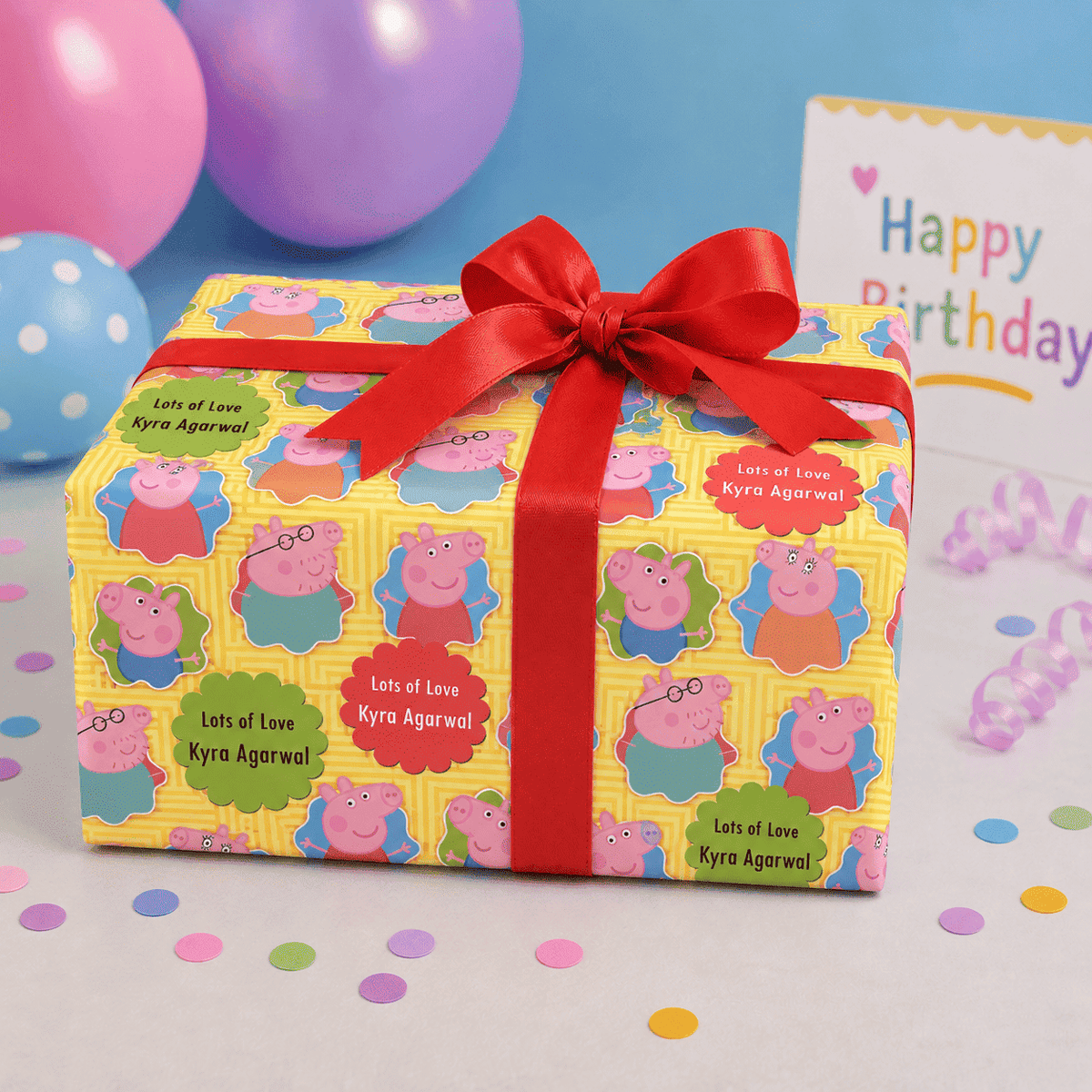 Custom Gift Wrapping Paper for Kids - Peppa Pig - Chatterbox Labels - Wrapping Paper