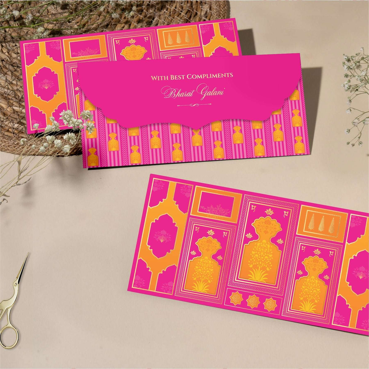 Luxe Money Envelopes - Pink Royal Motif Frame - Set of 20 - Chatterbox Labels - Luxe Envelopes
