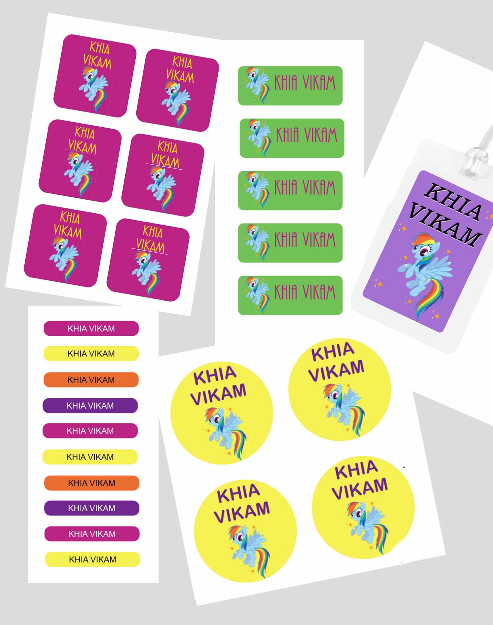 Assorted Waterproof Labels - Pony Theme Chatterbox Labels