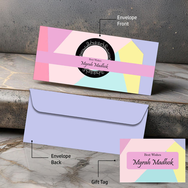 Personalised Money Envelopes - Pastel Geometric Theme - Set of 20 - Chatterbox Labels-Envelopes