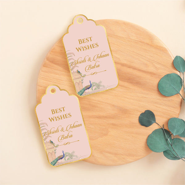 Luxe Personalised Gift Tags - Peacock Garden Pink - Chatterbox Labels-Gift Tags