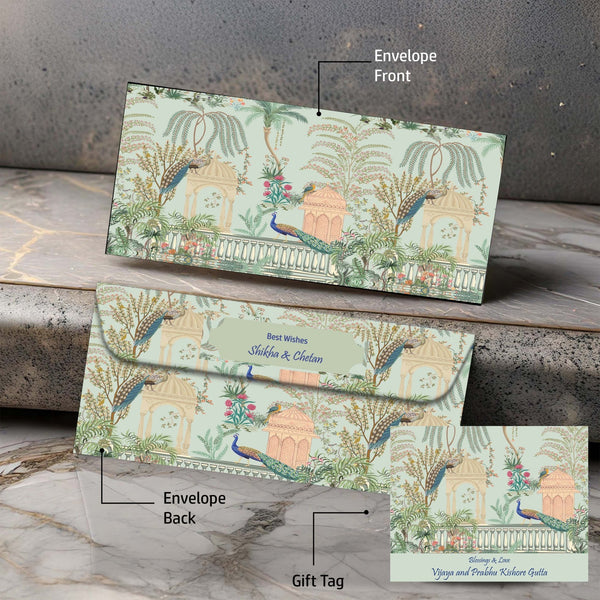 Personalised Money Envelopes - Peacock Garden Theme - Chatterbox Labels-Envelopes