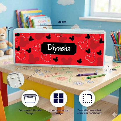 Personalised Pencil Box - Mickey Mouse Design - Chatterbox Labels - Pencil Box