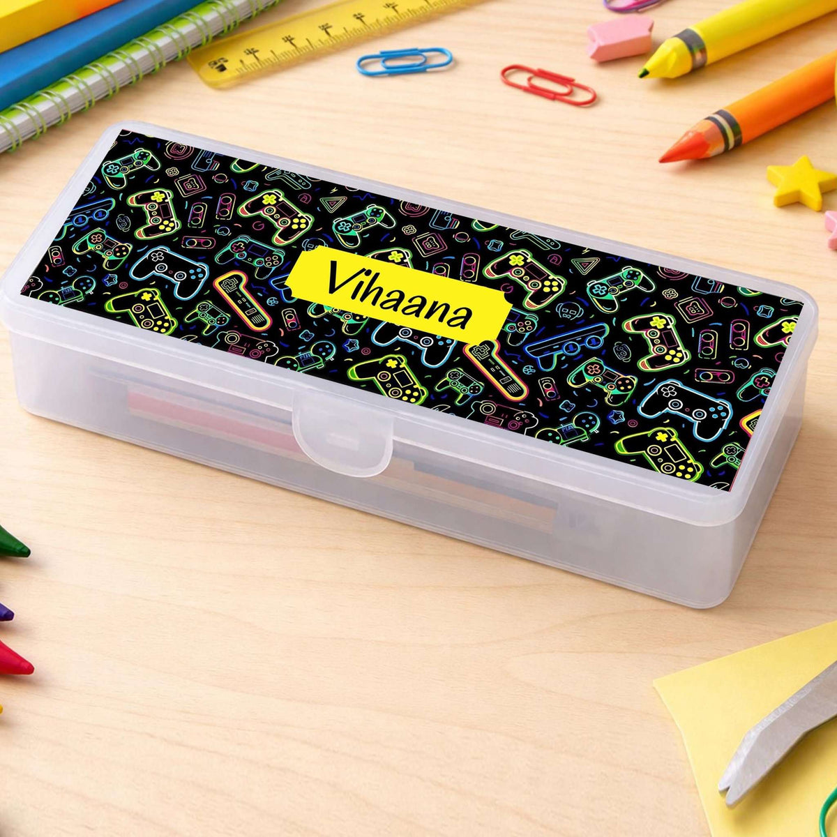 Personalised Pencil Box - Gamer Design - Chatterbox Labels - Pencil Box
