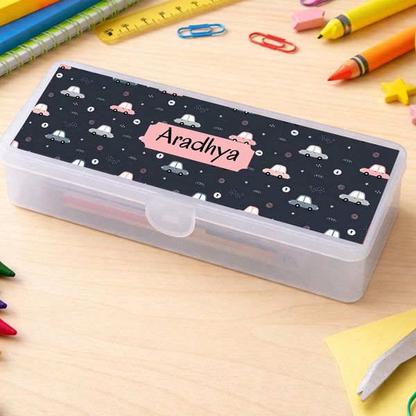 Personalised Pencil Box - Cars Design - Chatterbox Labels - Pencil Box