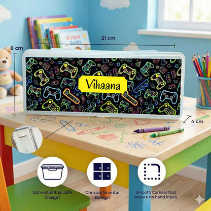 Personalised Pencil Box - Gamer Design - Chatterbox Labels - Pencil Box
