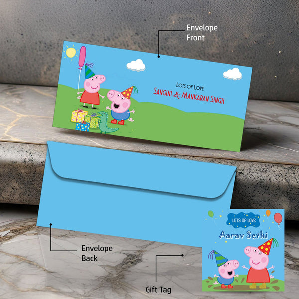 Personalised Money Envelopes - Peppa Pig Theme - Set of 20 - Chatterbox Labels-Envelopes