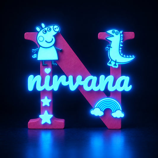 Peppa Pig Theme Personalised 3D Printed Name Stand