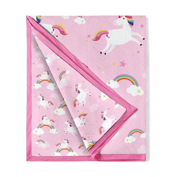 Perosnalised Cotton Blankets for Kids - Dreamy Unicorns Design