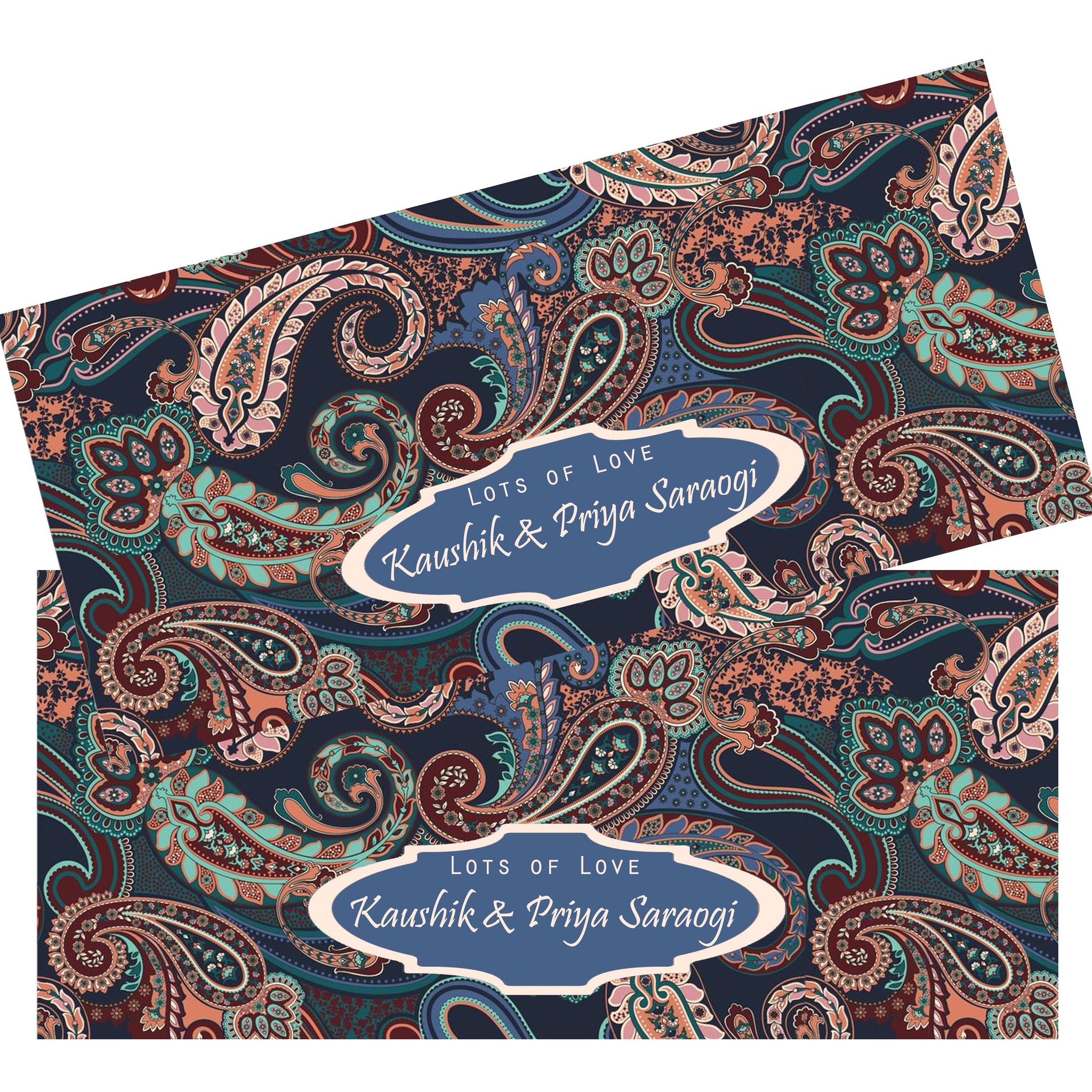 Personalised Money Envelopes - Persian Carpet Theme - Set of 20 Chatterbox Labels
