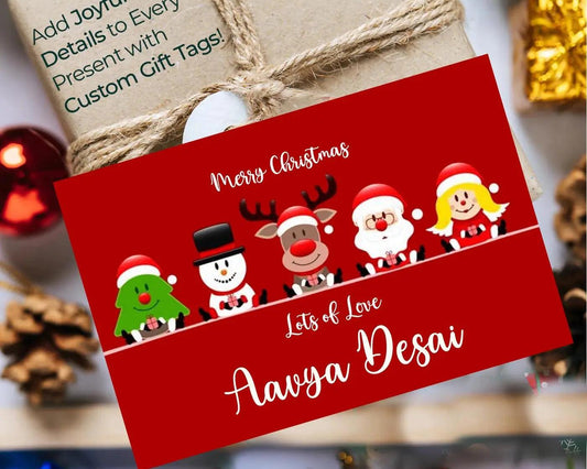 Personalised Christmas Gift Tags - Sitting on a wall - Set of 10 - Chatterbox Labels - Gift Tags