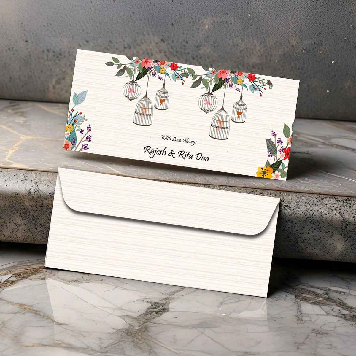 Personalised Money Envelopes - Bird Cages Theme - Set of 20 - Chatterbox Labels - Envelopes