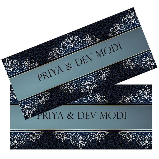 Personalised Money Envelopes - Blue Motif Theme - Set of 20 - Chatterbox Labels - Envelopes