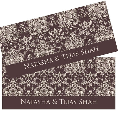 Personalised Money Envelopes - Brown Filigre Theme - Set of 20 - Chatterbox Labels - Envelopes