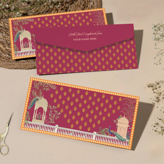 Personalised Money Envelopes - Crimson Peacock - Set of 20 - Chatterbox Labels - Envelopes