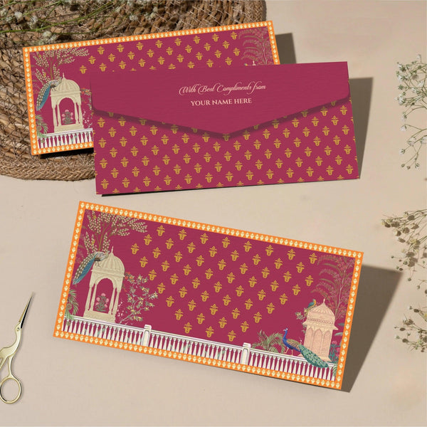 Personalised Money Envelopes - Crimson Peacock - Set of 20 - Chatterbox Labels - Envelopes