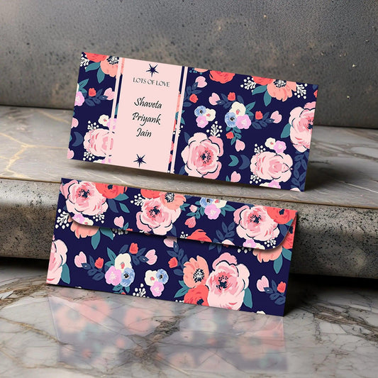 Personalised Money Envelopes - Floral Design - Set of 20 - Chatterbox Labels - Envelopes
