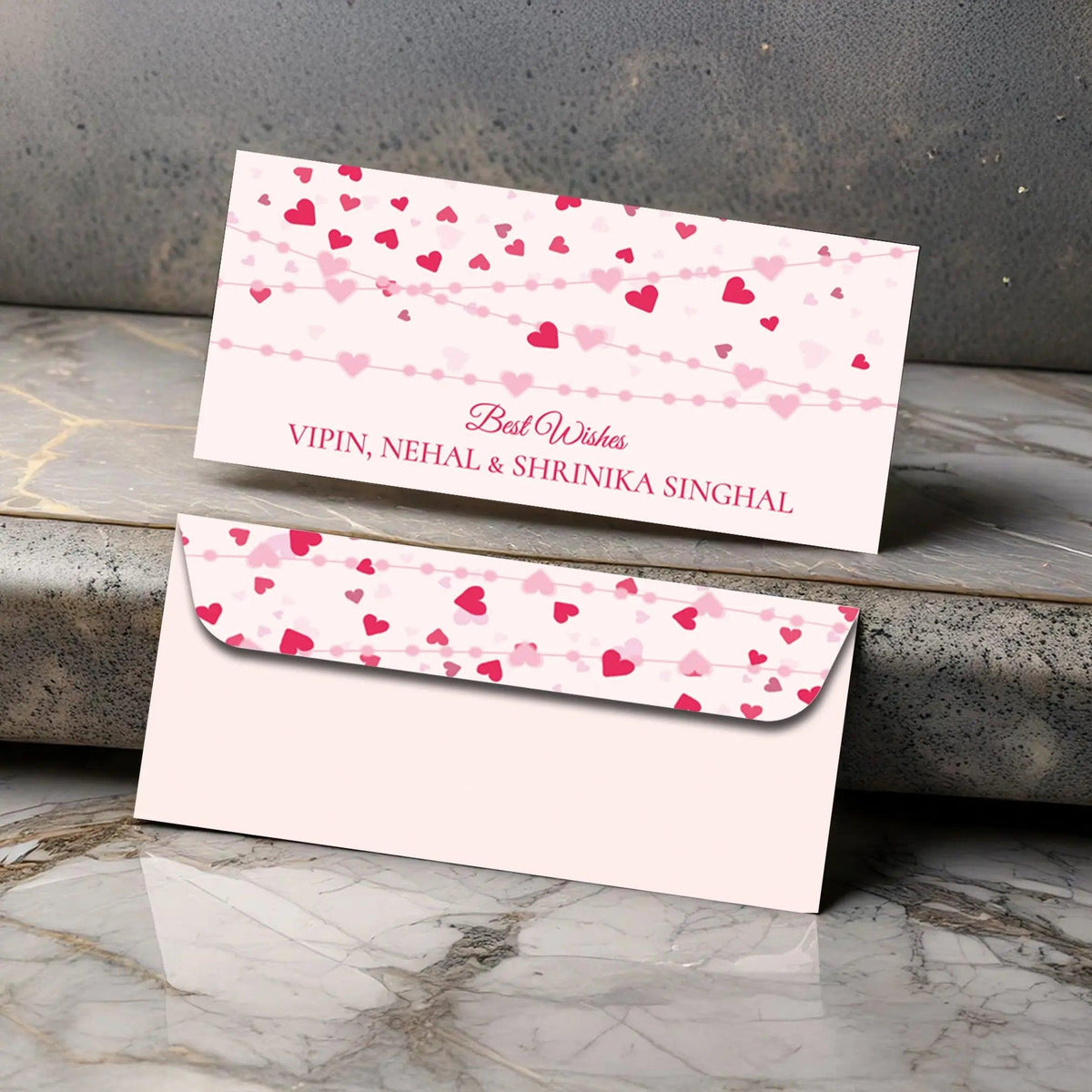 Personalised Money Envelopes - Hearts Theme - Set of 20 - Chatterbox Labels - Envelopes
