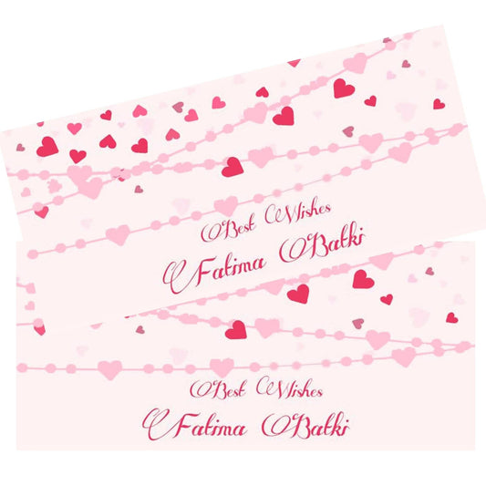 Personalised Money Envelopes - Hearts Theme - Set of 20 - Chatterbox Labels - Envelopes