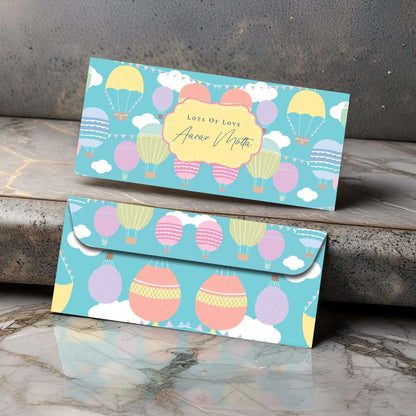 Personalised Money Envelopes - Kiddie Hot Air Balloon Theme - Set of 20 - Chatterbox Labels - Envelopes