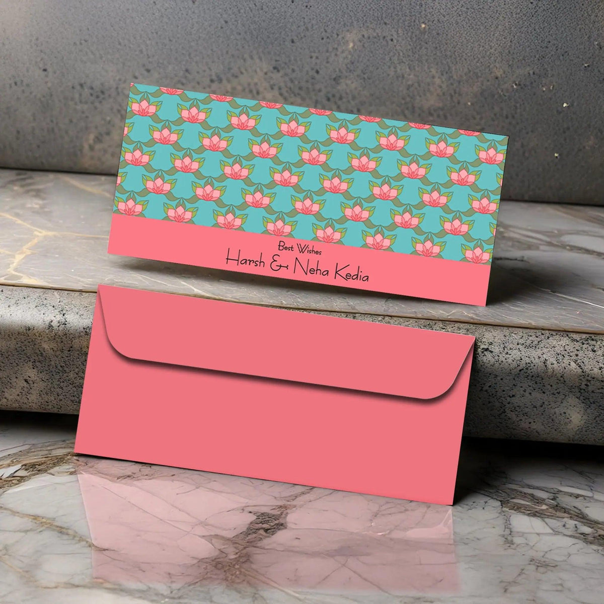 Personalised Money Envelopes - Lotus Theme - Set of 20 - Chatterbox Labels - Envelopes