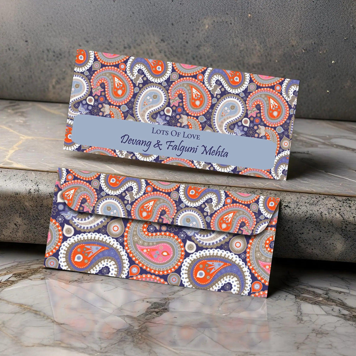 Personalised Money Envelopes - Paisley Theme - Set of 20 - Chatterbox Labels - Envelopes