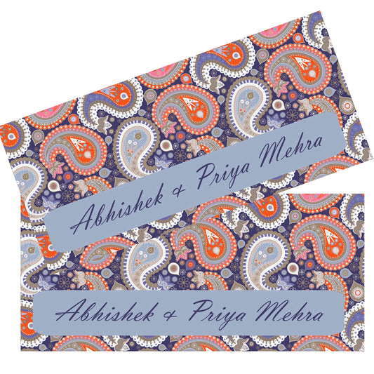 Personalised Money Envelopes - Paisley Theme - Set of 20 - Chatterbox Labels - Envelopes