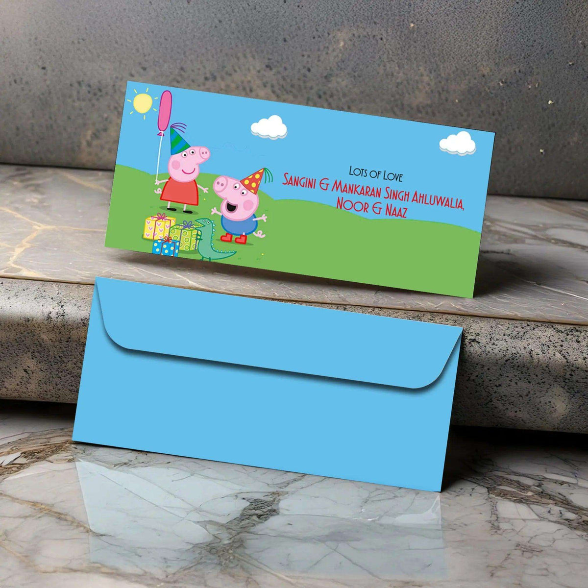 Personalised Money Envelopes - Peppa Pig Theme - Set of 20 - Chatterbox Labels - Envelopes