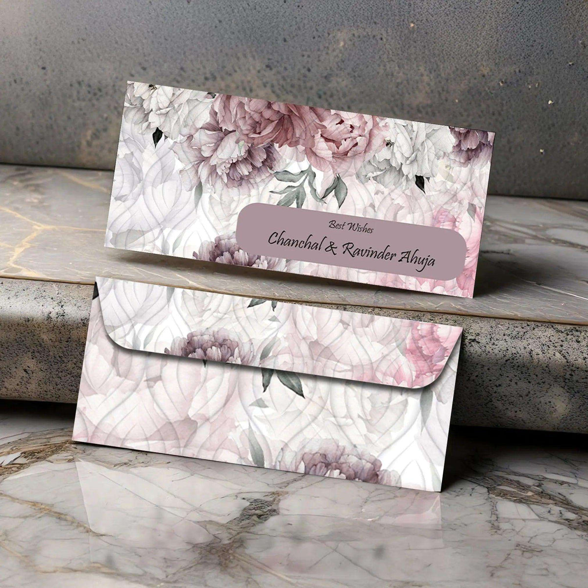 Personalised Money Envelopes - Pink Floral Theme - Set of 20 - Chatterbox Labels - Envelopes