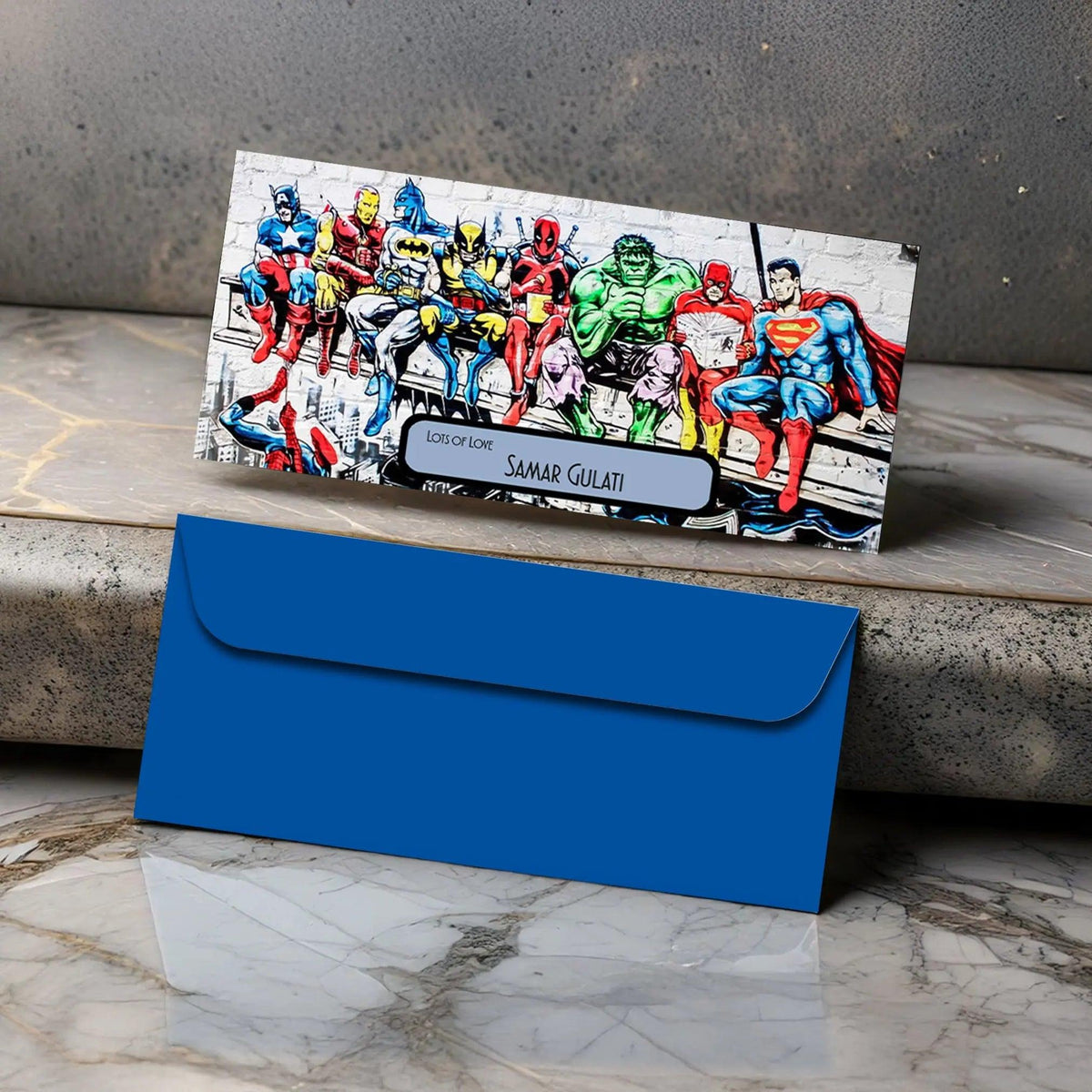 Personalised Money Envelopes - Superhero Wall Theme - Set of 20 - Chatterbox Labels - Envelopes