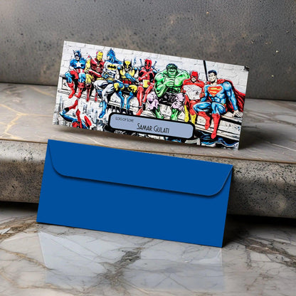 Personalised Money Envelopes - Superhero Wall Theme - Set of 20 - Chatterbox Labels - Envelopes