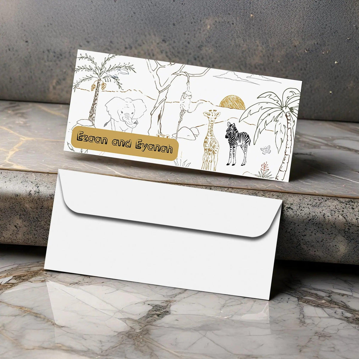 Personalised Money Envelopes - Wildlife Theme - Set of 20 - Chatterbox Labels - Envelopes